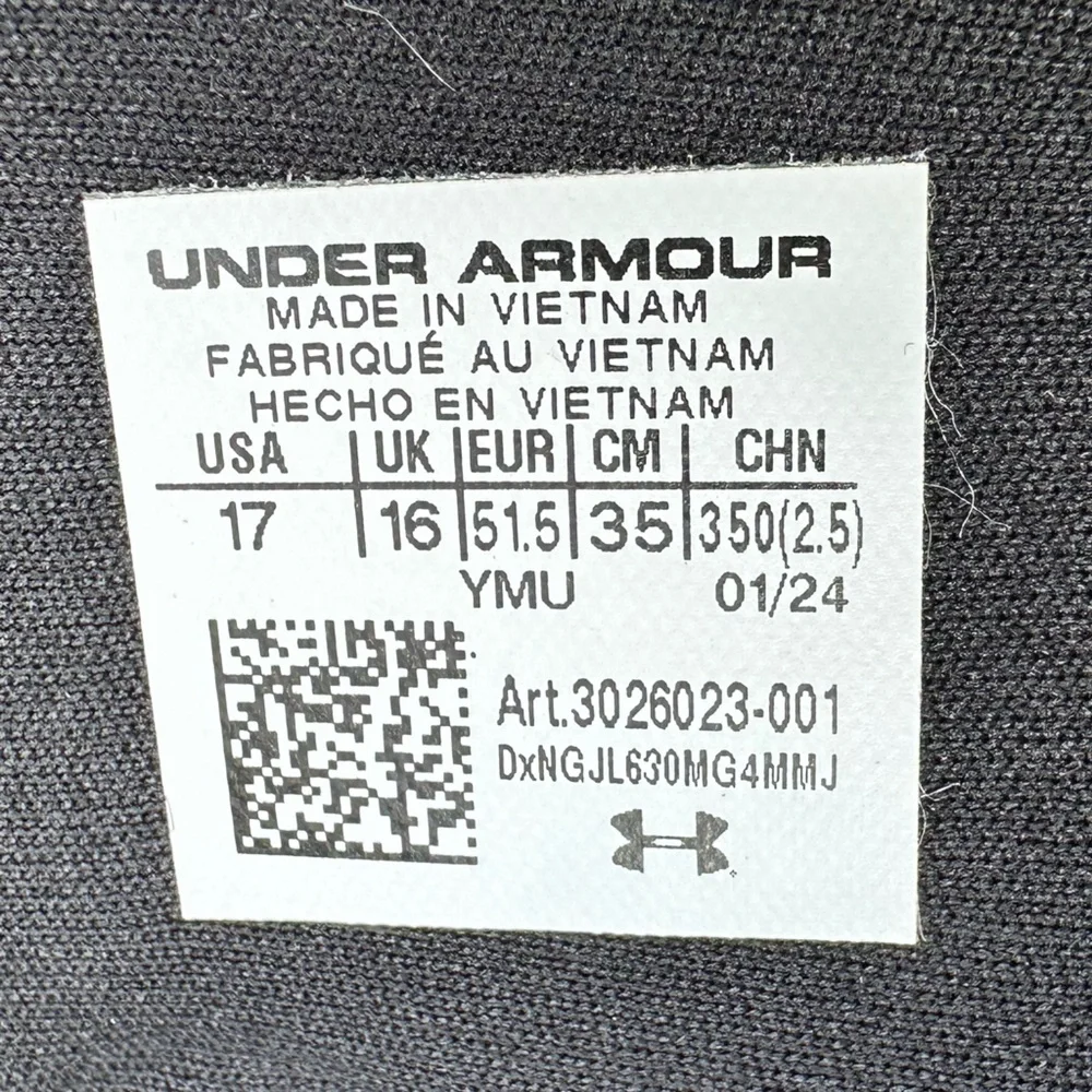Under Armour Black Slides with White Logo